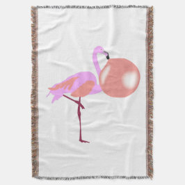 Cobertor Bolha Engraçada Goma Flamingo Soprando Bolha