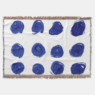 Cobertor Bolinha, aquarela azul índigo.