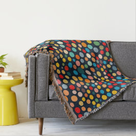 Cobertor Bolinhas Coloridas no Fundo Escuro