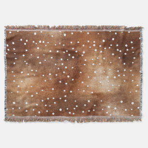 Cobertor Bolinhas de aquarela em castanho e branco de café