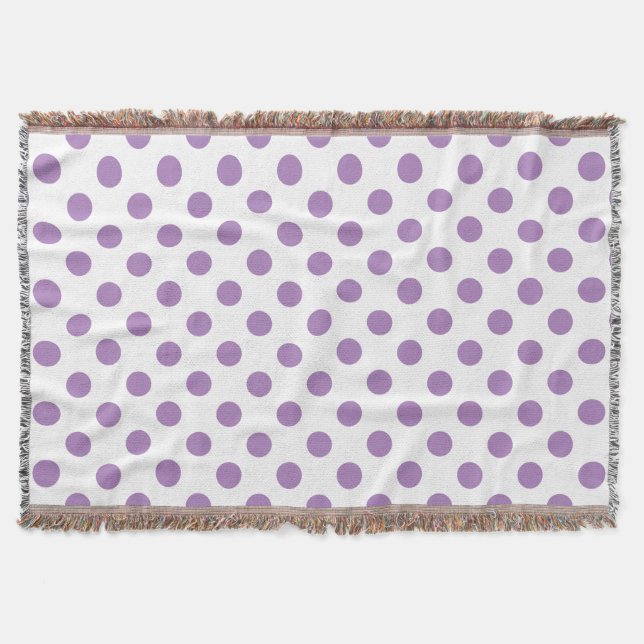 Cobertor bolinhas de lavanda em branco (Frente)