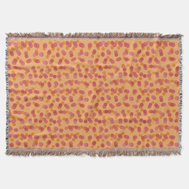 Cobertor Bolinhas de pêssego, laranja e rosa (Frente)