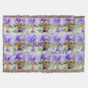 Cobertor Bonito Viola Flower Floral Púrpura Amor