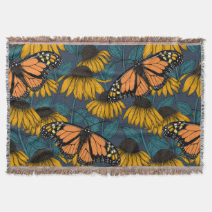 Cobertor Borboleta-monarca em compositores amarelos