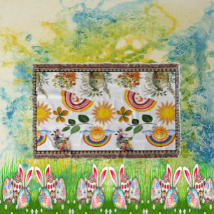 Cobertor Borboleta primavera Garden Rainbow Sunshine Greene