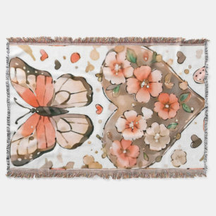 Cobertor Borboletas, Corações e Flores