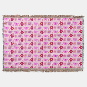 Cobertor Borboletas e flores de bebê cor-de-rosa
