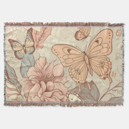 Cobertor Borboletas e papéis para tecidos de flores