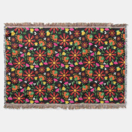 Cobertor Bordado mexicano Fiesta Folk