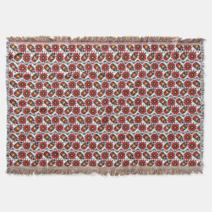 Cobertor Bordados Folclore padrão floral ponto-a-ponto