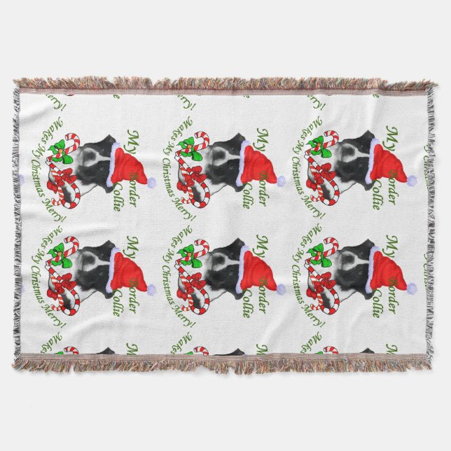 Cobertor Border Collie Christmas (Frente)