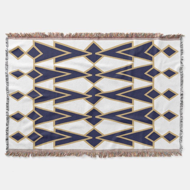 Cobertor Bowties Azul e Dourado (Frente)