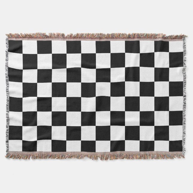 Cobertor Branco clássico com estilo preto (Frente)