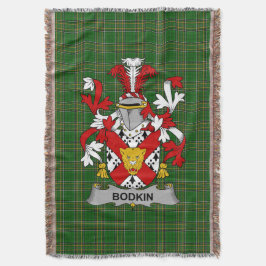 Cobertor Brasão de Armas da Família Bodkin Irlandesa Crest