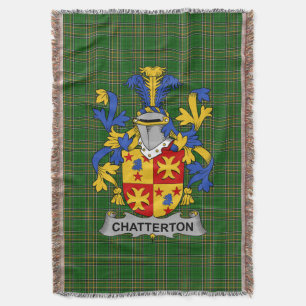 Cobertor Brasão de Armas da Família Chatterton Irlandesa Cr