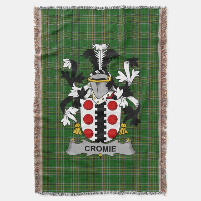 Cobertor Brasão de Armas da Família Cromie Irlandesa Crest  (Frente Vertical)