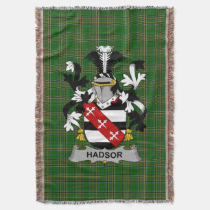 Cobertor Brasão de Armas da Família Hadsor Irlandesa Crest