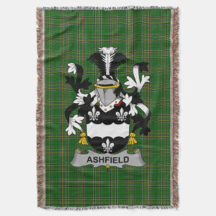 Cobertor Brasão de Armas da Família Irish Ashfield Crista d