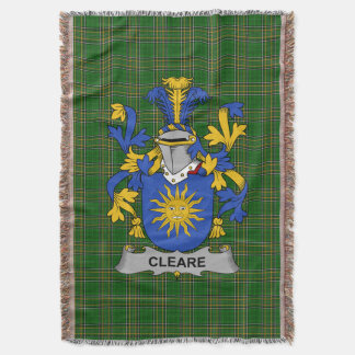 Cobertor Brasão de Armas da Família Irish Cleare Crista da
