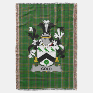 Cobertor Brasão de Armas Dourado Irlandês Brasão de Família