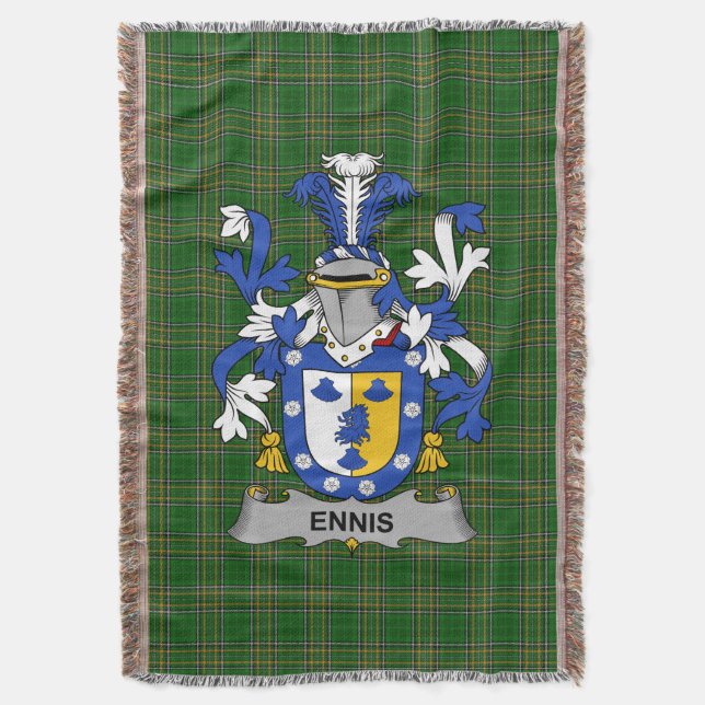 Cobertor Brasão de Armas Família Ennis Irlanda Crest Irland (Frente Vertical)