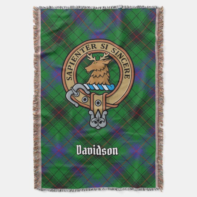 Cobertor Brasão do Clã Davidson sobre Tartan (Frente Vertical)