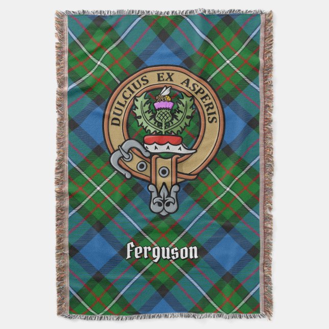Cobertor Brasão do Clã Ferguson sobre Tartan (Frente Vertical)