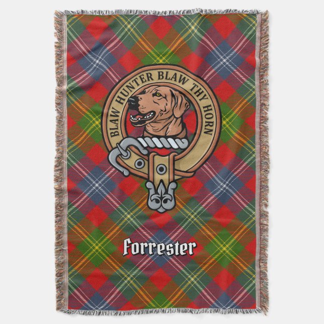 Cobertor Brasão do Clã Forrester sobre Tartan (Frente Vertical)