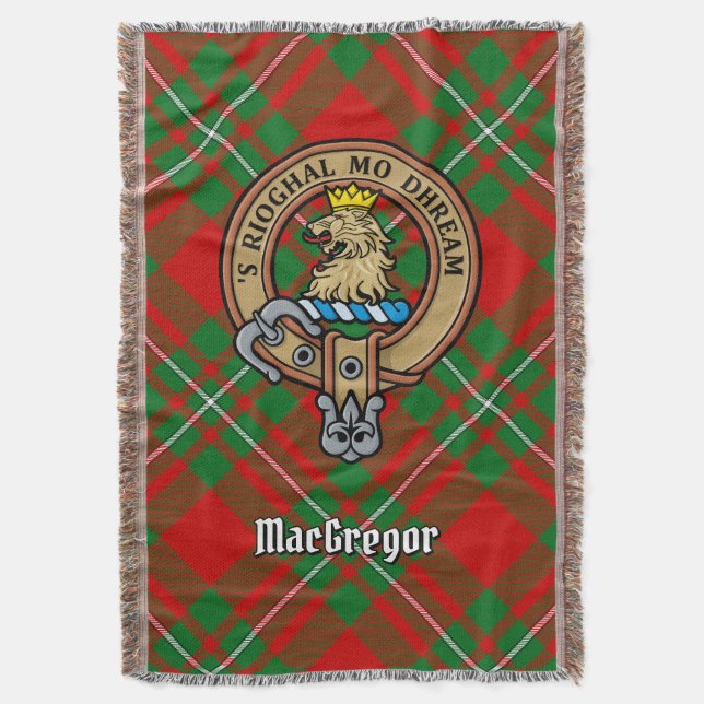 Cobertor Brasão do Clã Gregor sobre Tartan (Frente Vertical)