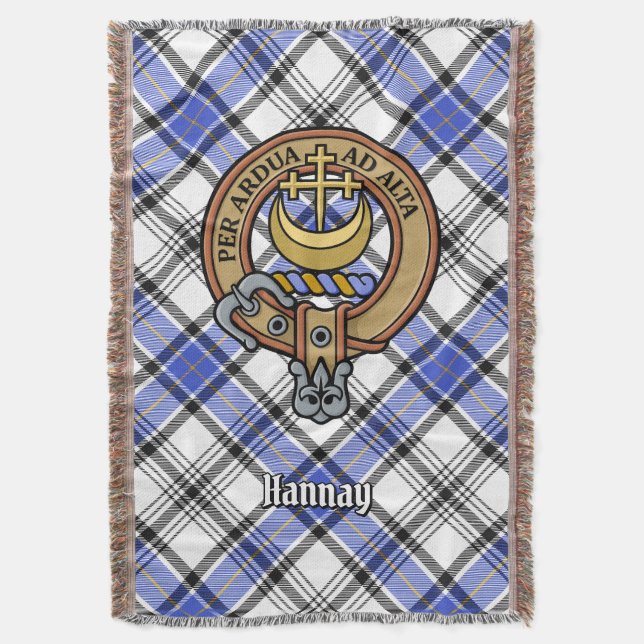 Cobertor Brasão do Clã Hannay sobre Tartan (Frente Vertical)