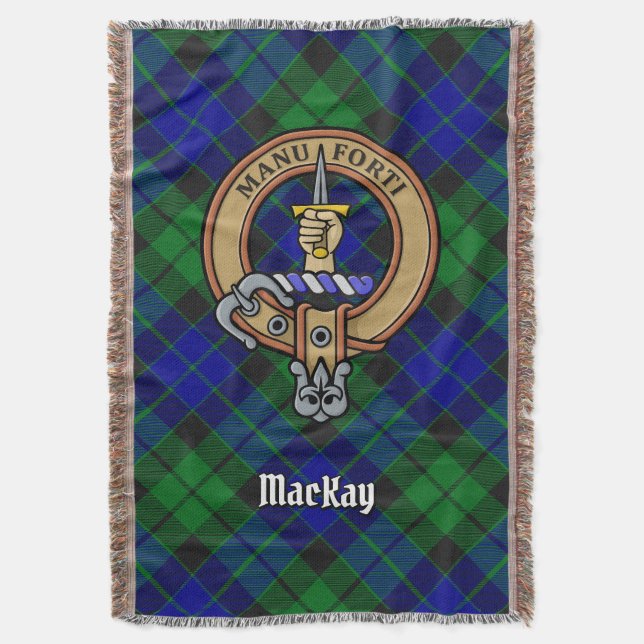 Cobertor Brasão do Clã MacKay sobre Tartan (Frente Vertical)