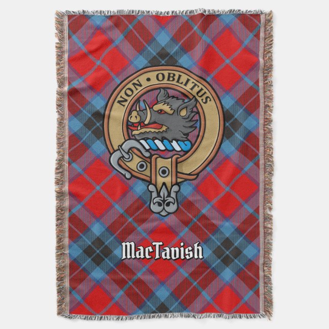 Cobertor Brasão do Clã MacTavish sobre Tartan (Frente Vertical)