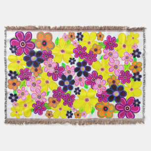 Cobertor Bright Abstrato Flower Art