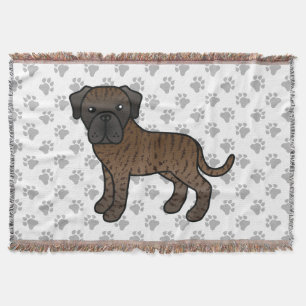 Cobertor Brindle English Mastiff Cute Cartoon Dog