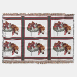 Cobertor Brittany Spaniel Christmas