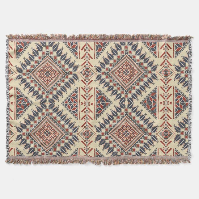 Cobertor Broderie palestinienne traditionnelle (Frente)