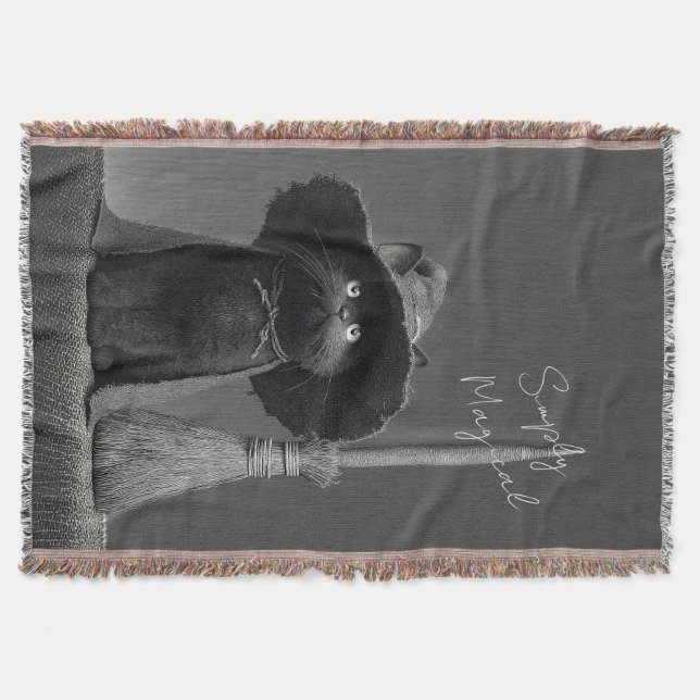 Cobertor Bruxa de Gato Simplesmente Mágica (Frente)
