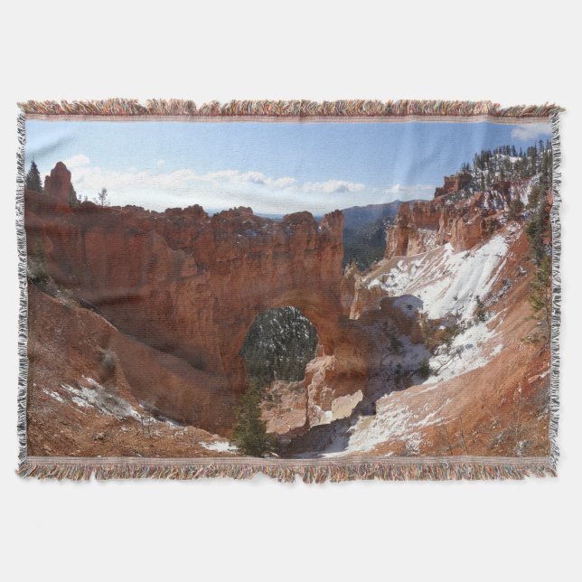 Cobertor Bryce Canyon Natural Bridge Snowy Landscape Foto (Frente)