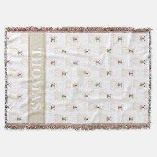 Cobertor Bulldogue Inglês Personalizado (Branco)