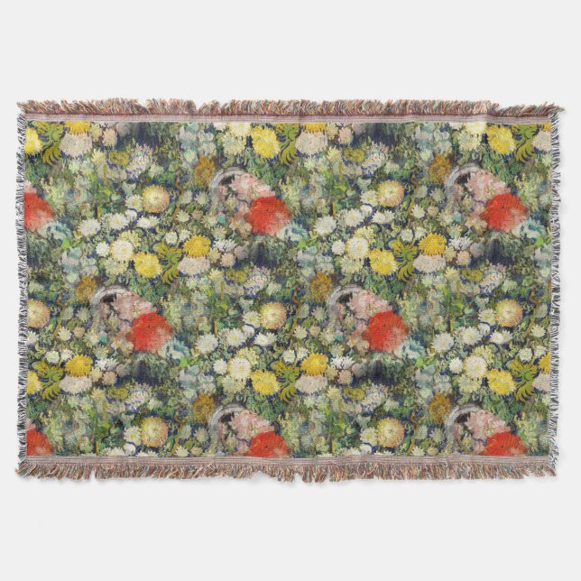 Cobertor Buquê de Flores em Vaso por Vincent Van Gogh (Frente)