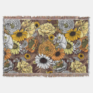 Cobertor Buquê de flores- rosas, peonias, margaridas