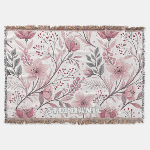Cobertor Buquê Floral Rosa com Acentos de Frutas
