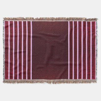 Cobertor Burgundy Exotic Faux Snake Leather Linear Stripe