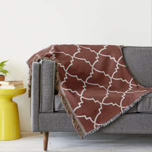 Cobertor Burgundy Marroquino Lattice Pattern