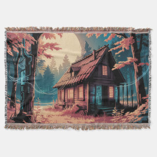 Cobertor Cabana ao Luar Arte da Floresta Japonesa (2)