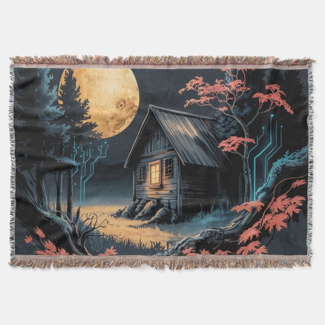 Cobertor Cabana ao Luar Floresta Japonesa Arte (6) (Frente)