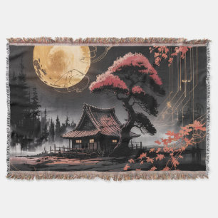 Cobertor Cabana Japonesa ao Luar Arte (8)