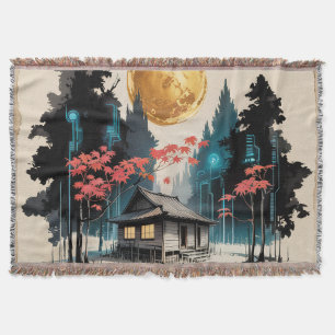 Cobertor Cabana Japonesa ao Luar Arte (9)
