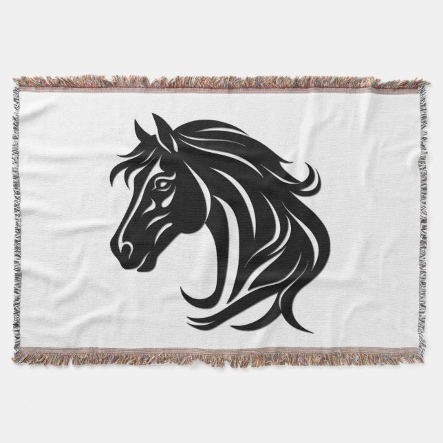 Cobertor Cabeça de Cavalo Preto Magnífico (Frente)