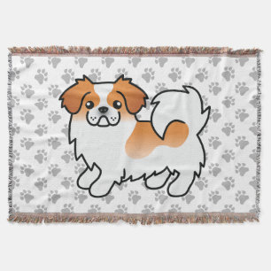 Cobertor Cachorro de Cartoon Toon Tibetano de cor vermelha